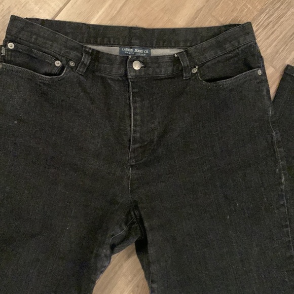 Ralph Lauren Lauren Jeans Co. black stretch jeans bootcut size 14 - Picture 9 of 9